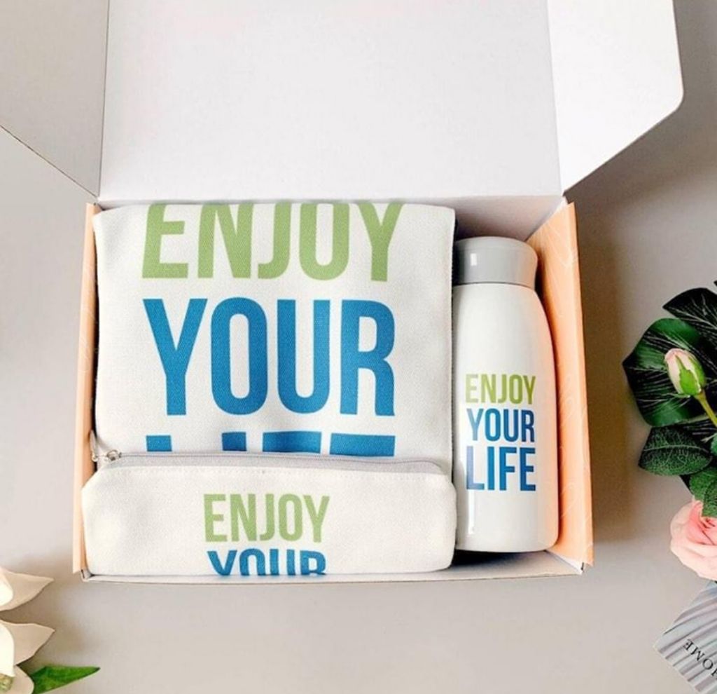 bình nước túi canvas - chọn quà tặng eco- ecofriendlygift.vn